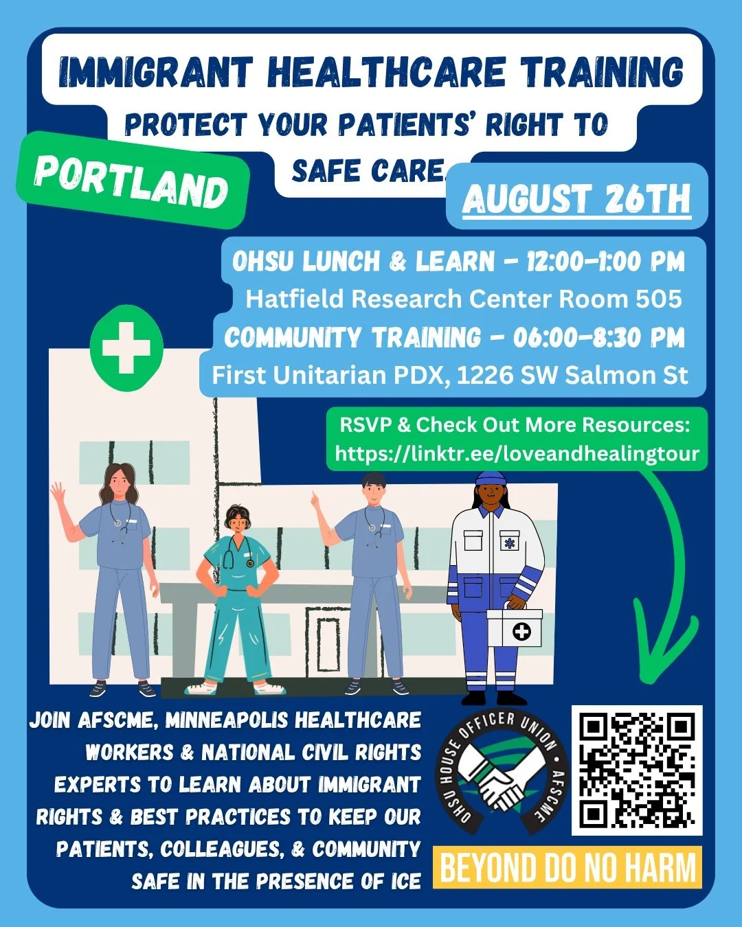 Don't forget, next Wednesday House Officers are hosting an event in collaboration with Beyond Do No Harm to educate healthcare workers about protecting patient rights in the face of ICE. There will be lunch provided as a combined effort by HOU and Be