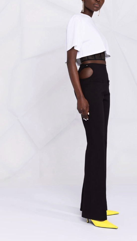 Cut-out Tailored Flared Trousers