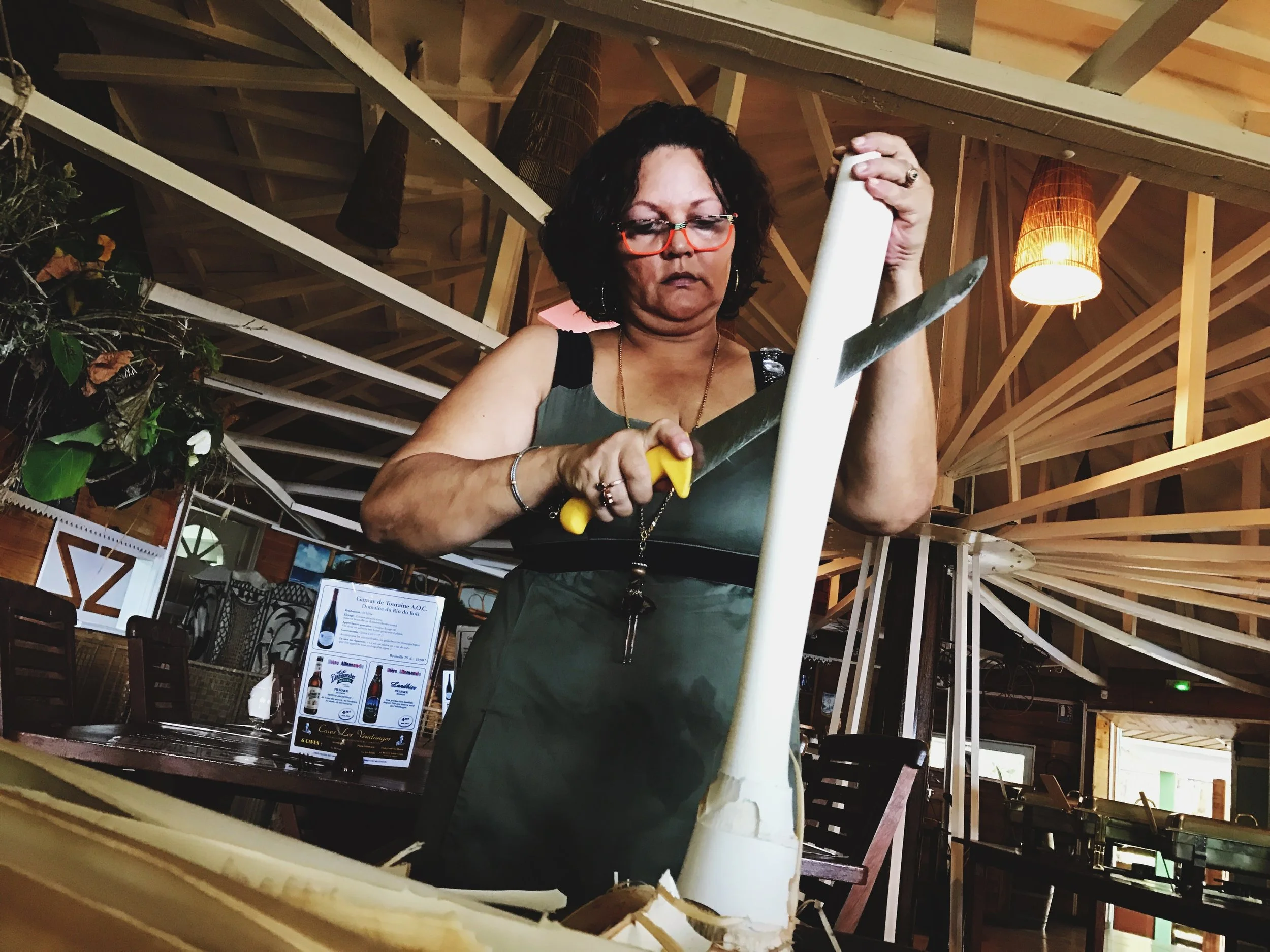 Chef Dennemont Francois, a hefty, blustery matriarch, still heaps giant servings of her parent’s recipes onto customer’s plates.