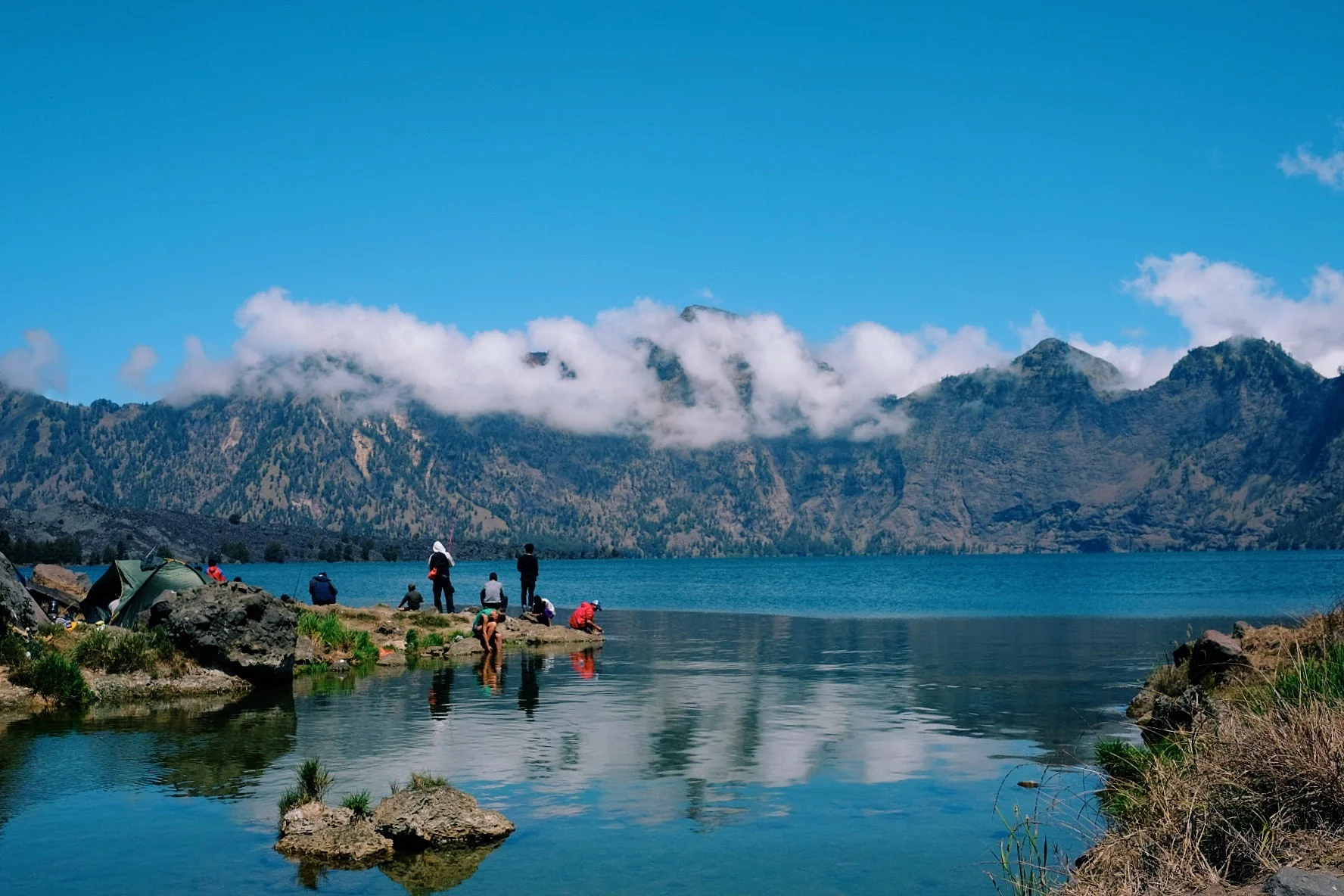 The still waters of the Anak Segara Lake.