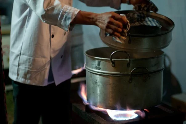 Steamers for the thousands of MoMos that would eventually be sold that night.