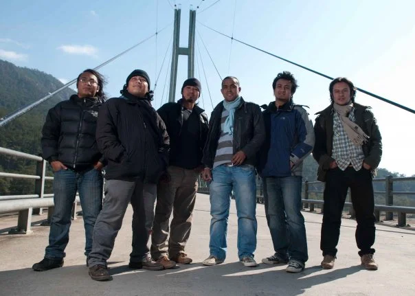 Kutumba: Rubin, Pavit, Raju, Kiran, Siddhartha, and Arun (band manager Arun Gurung, not pictured)