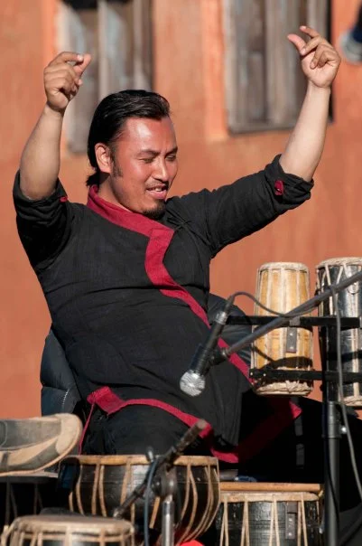 Raju on the percussions.