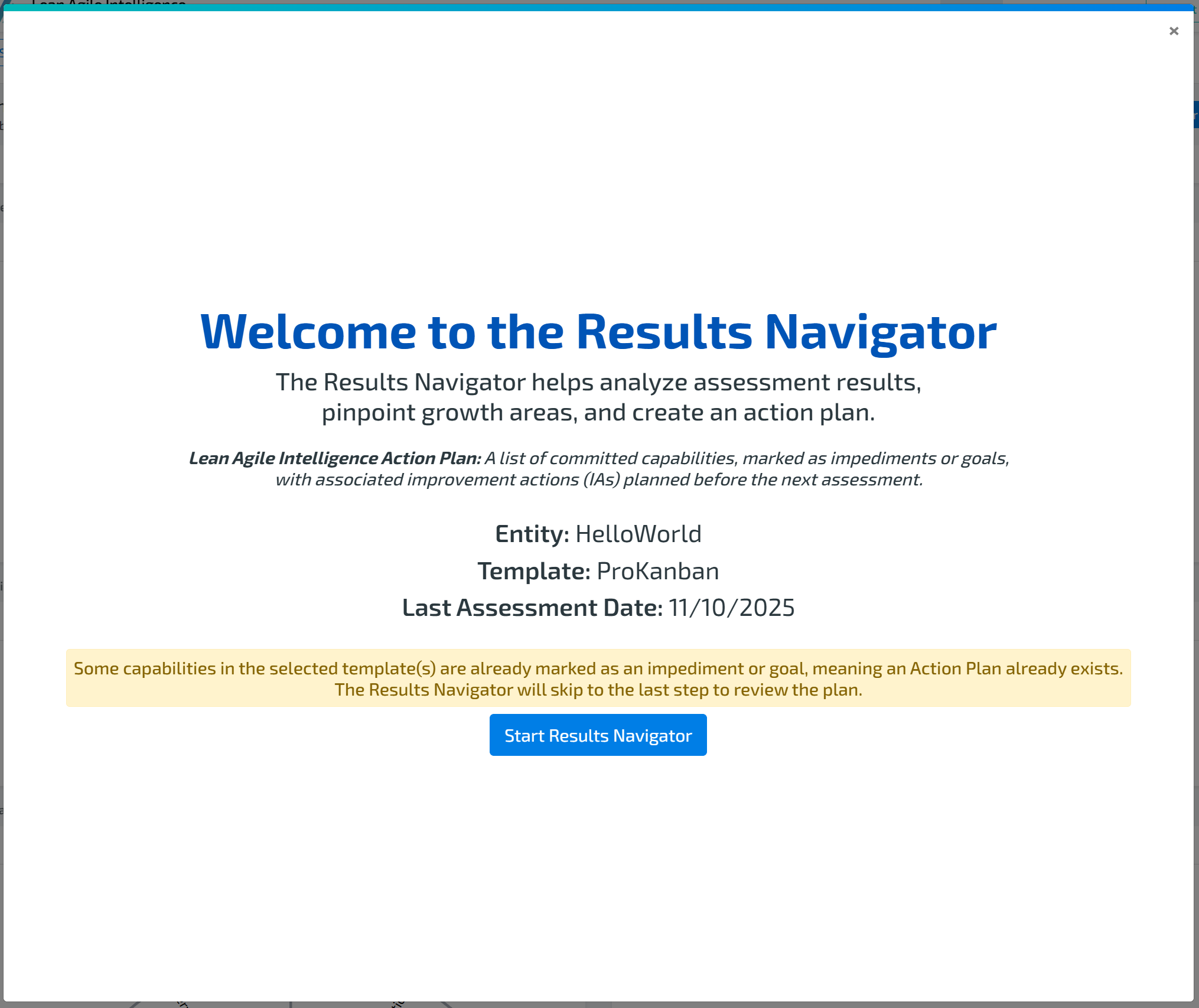 Results Navigator - Lean Agile Intelligence