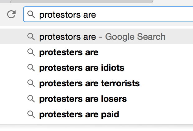 Protesters are automated.
