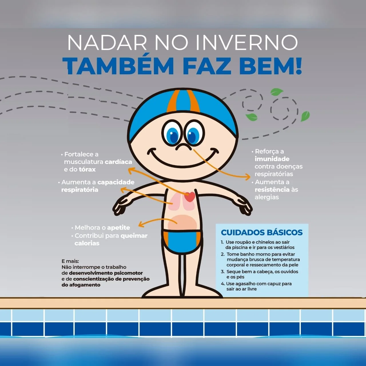 Indaiá dá dicas para não abandonar a natação no inverno