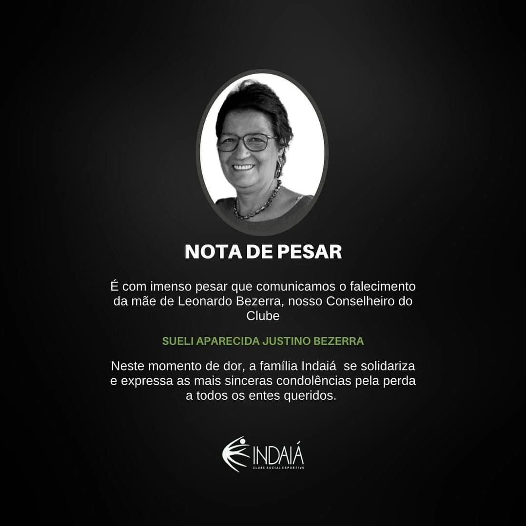 NOTA DE PESAR - SUELI APARECIDA JUSTINO BEZERRA