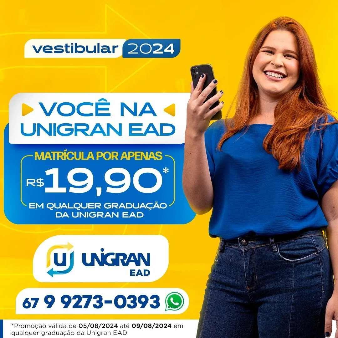 Desconto especial para associados e colaboradores do Indaiá em Cursos EAD da Unigran