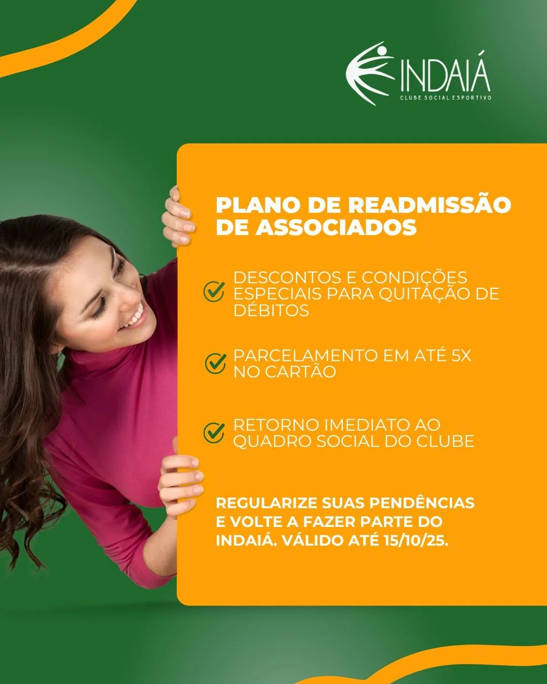Clube Indaiá lança plano especial de readmissão de associados