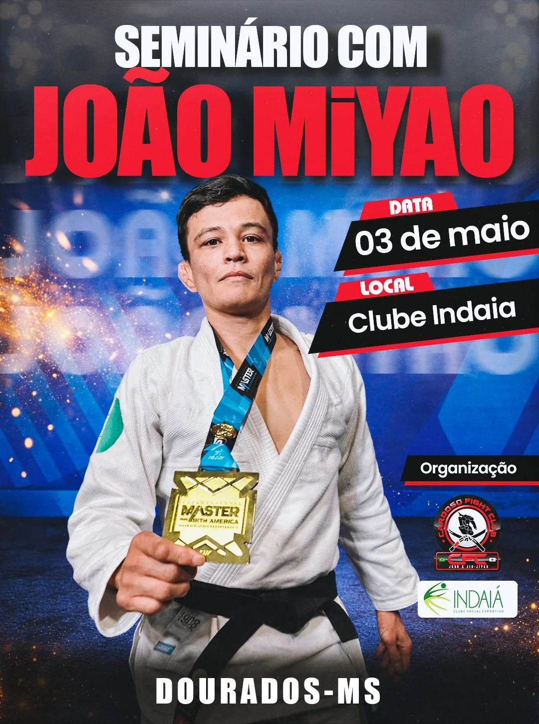 Clube Indaiá promove seminário internacional de jiu-jitsu com João Miyao