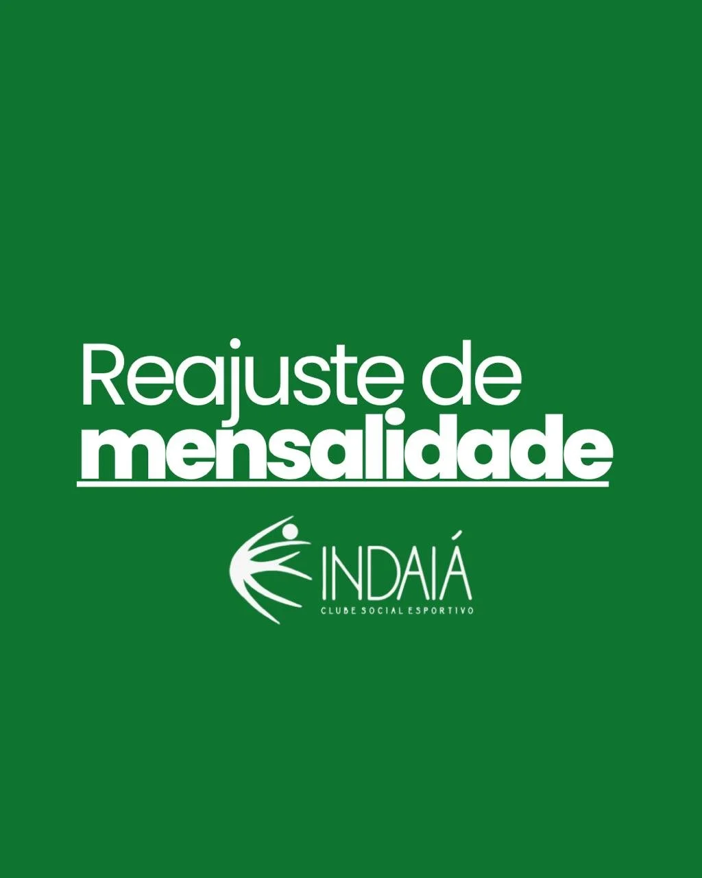 Reajuste das mensalidades passa a vigorar em junho de 2026 no Clube Indaiá