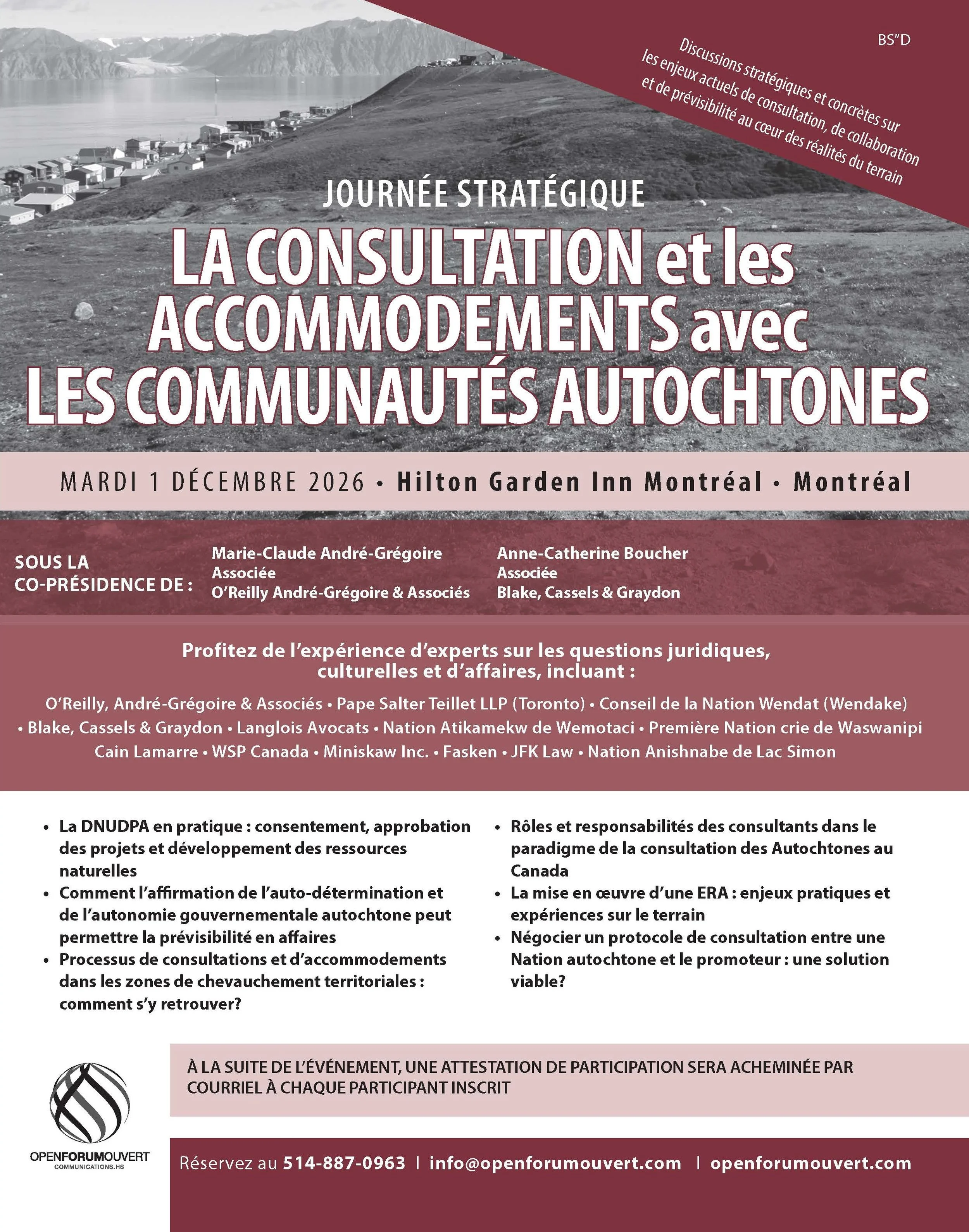 Journée stratégique sur la Consultation et les accommodements avec les communautés Autochtones  - EN VIRTUEL