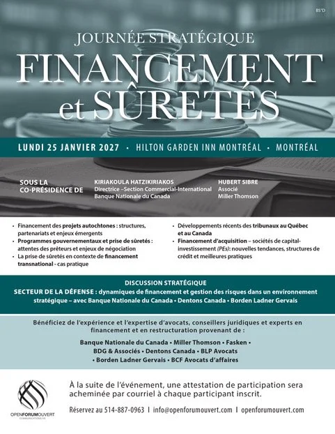 Journée stratégique FINANCEMENT ET SÛRETÉS - 25 janvier 2027 - EN PERSONNE