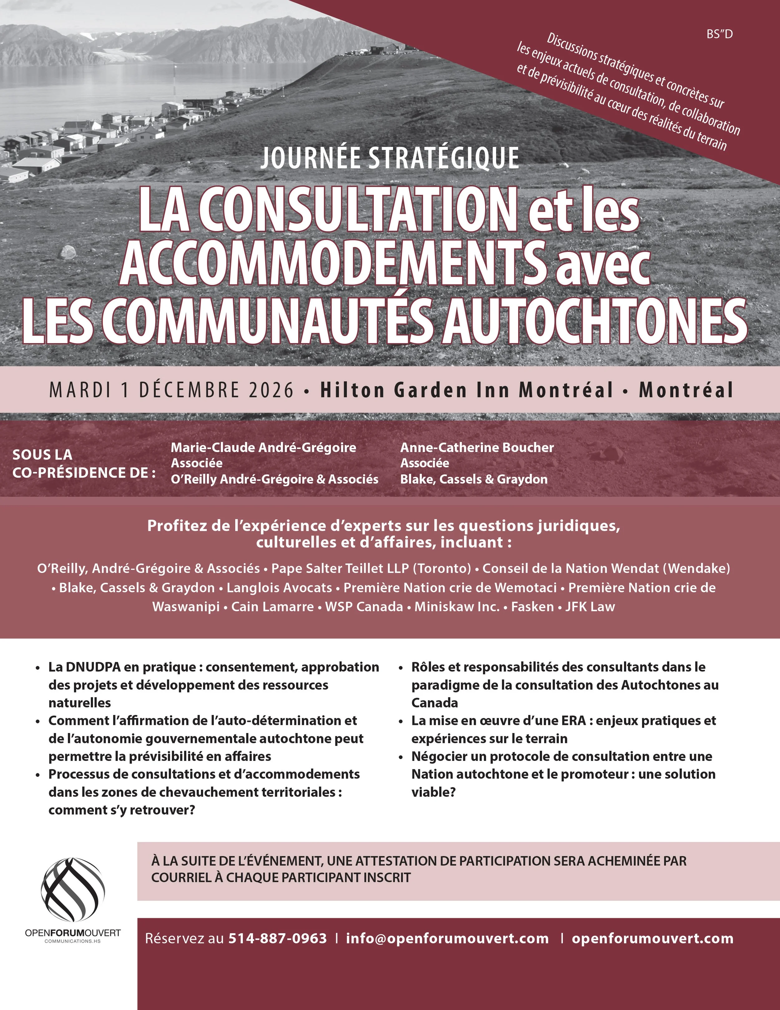 Journée stratégique sur la Consultation et les accommodements avec les communautés Autochtones  - EN VIRTUEL