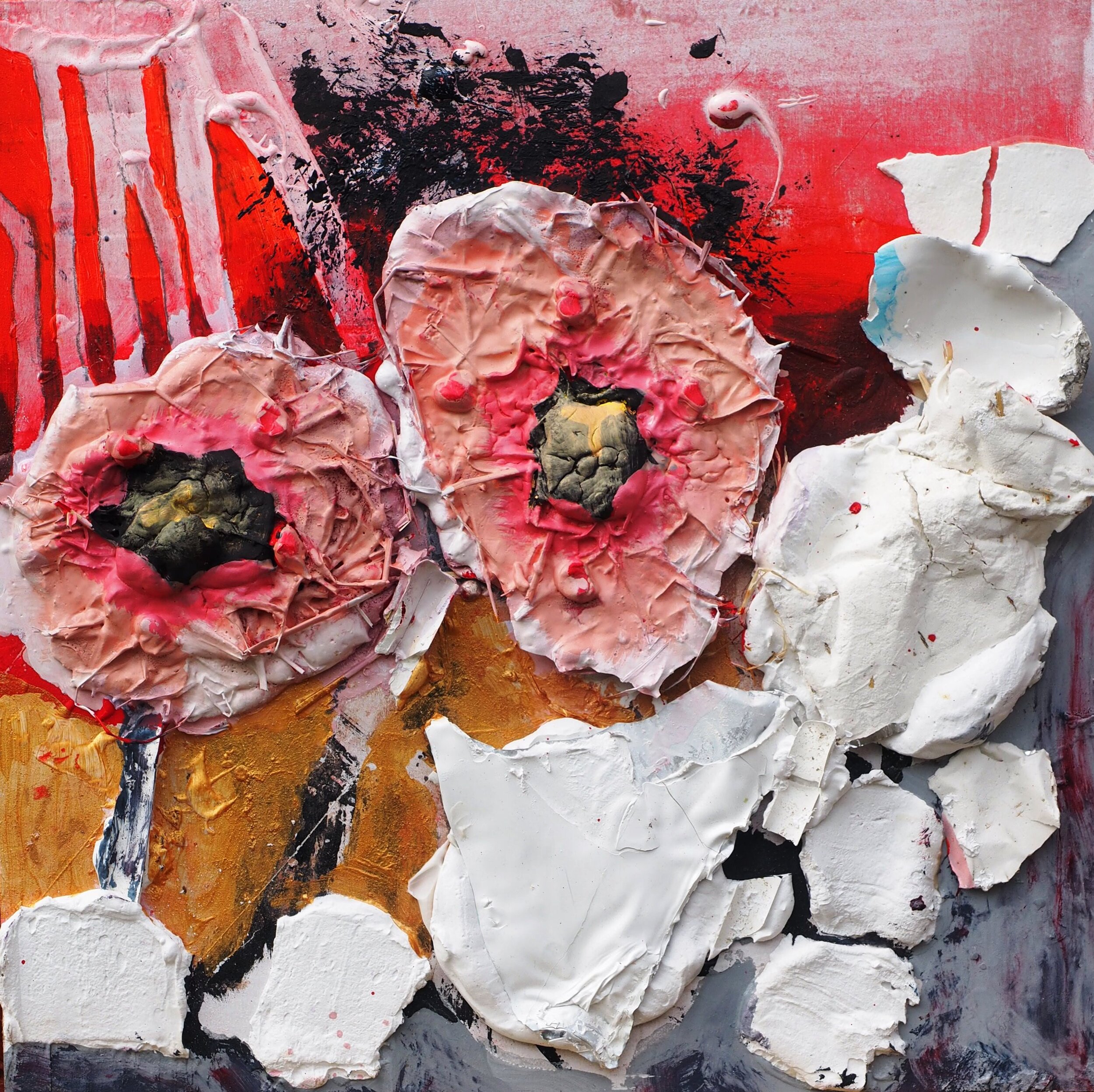 Bulkeley Wallscreen :- Mixed media on board 30 x 30 cms