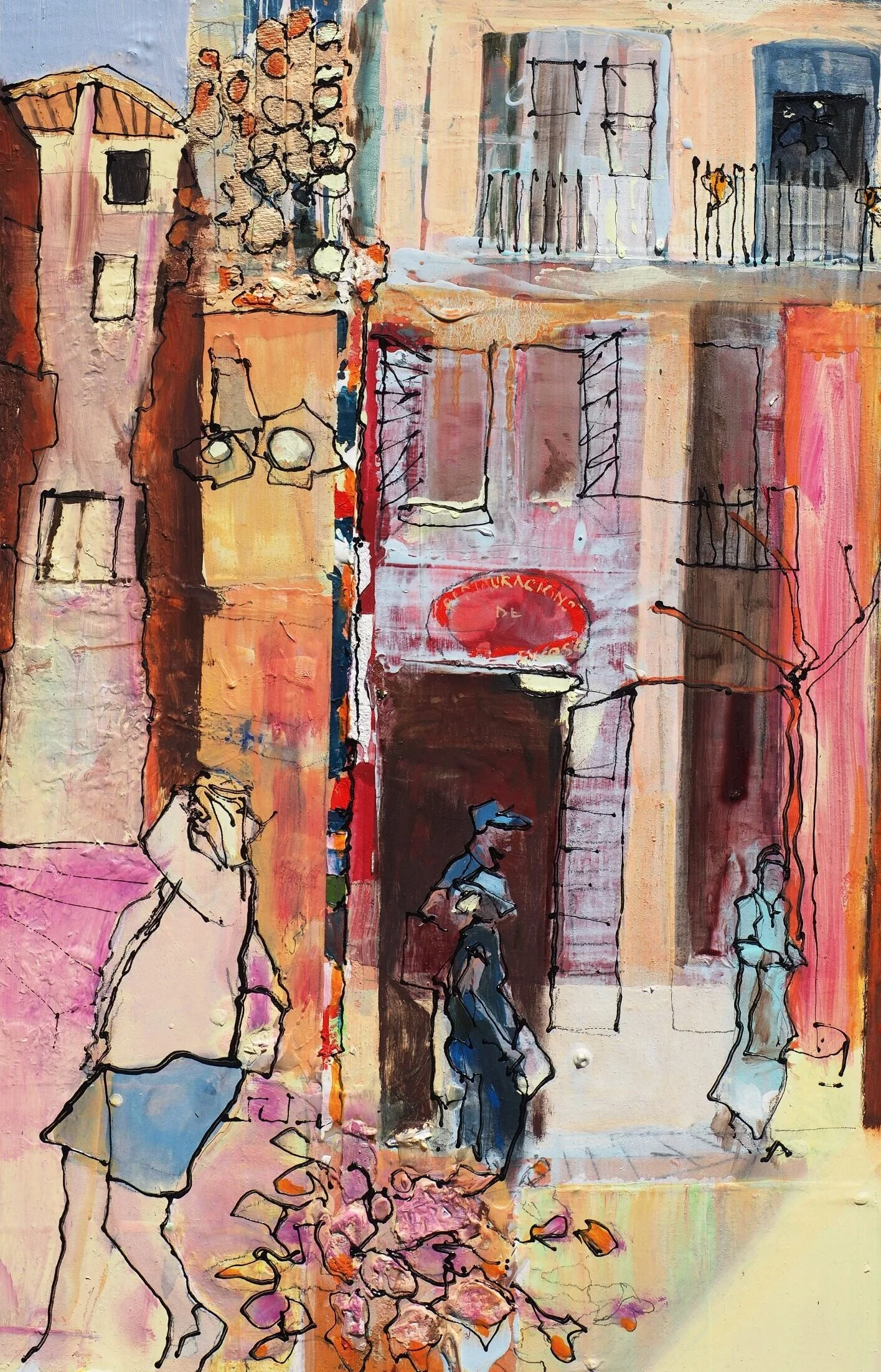 Girona 2. Acrylics and oils on board. 61x40 cms