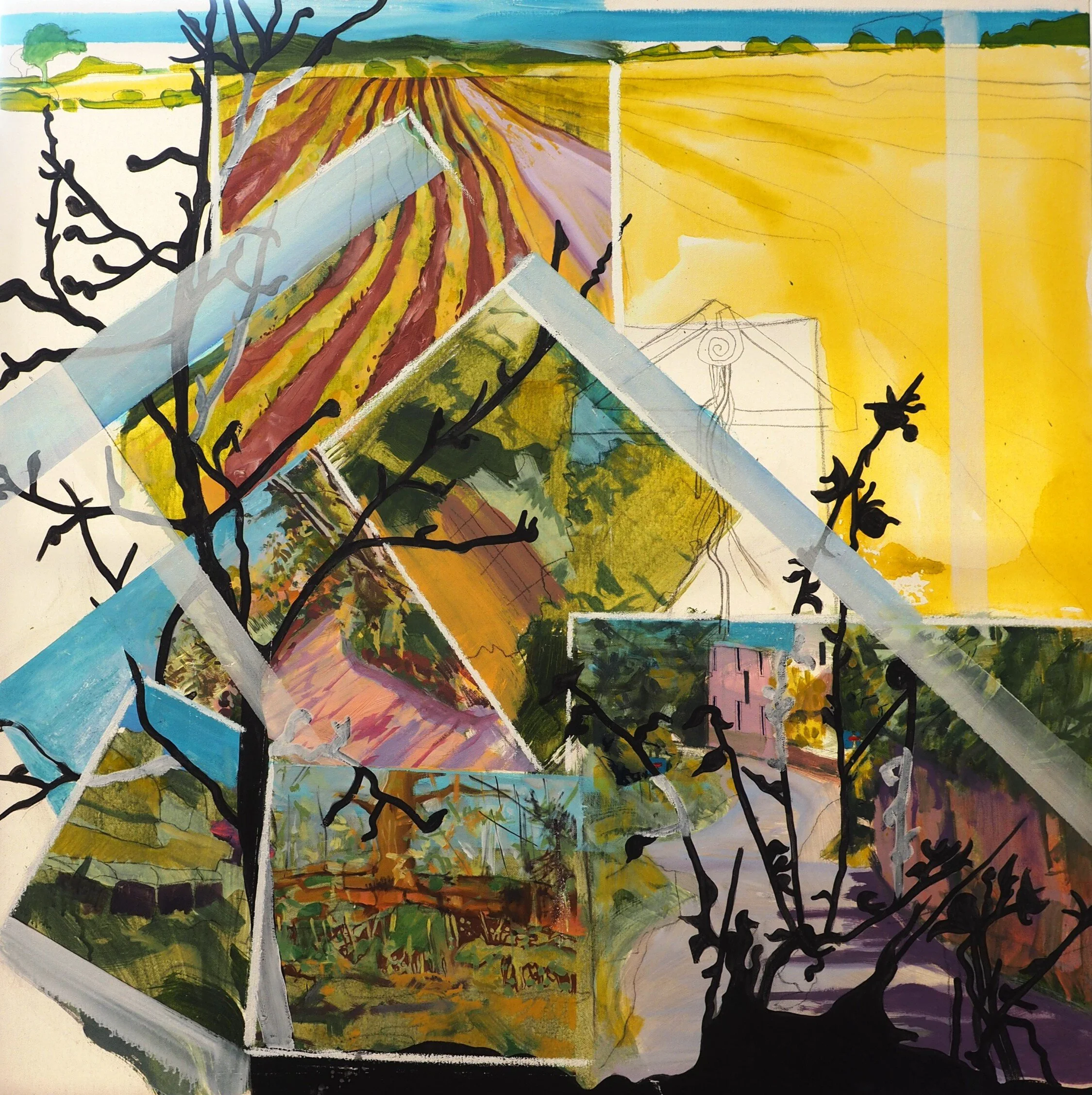 Bickerton 1. Acrylics and oils on canvas. 100x100cms