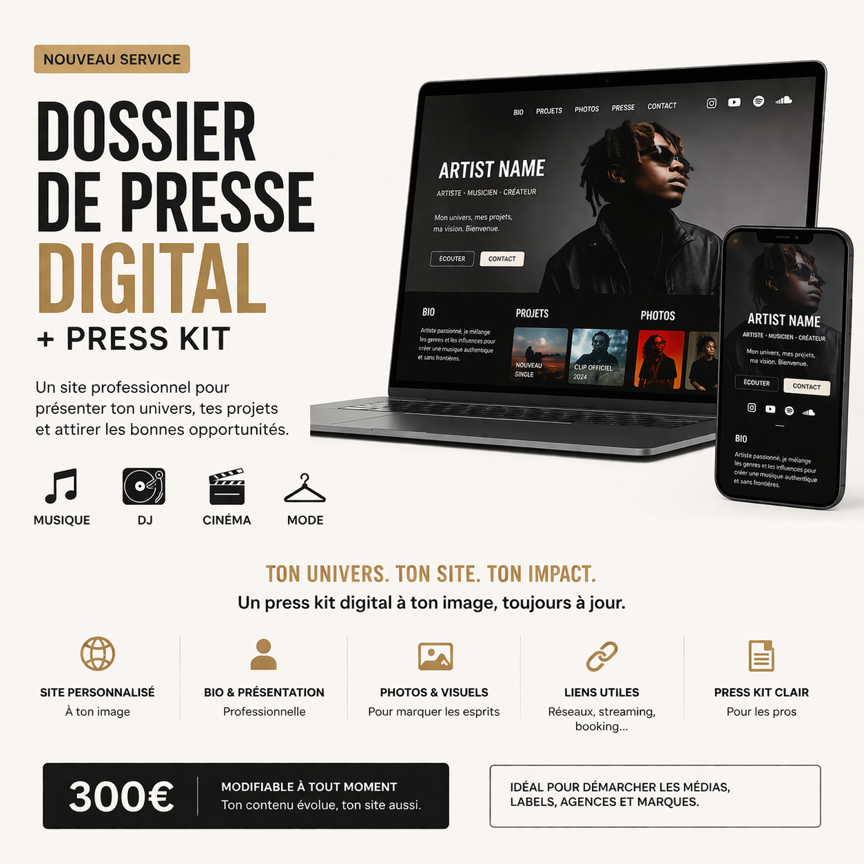  Création de ton Kit Press / Site Internet 