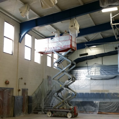 Scaffolding Scissor Lift Painting Gymnasium Ignatius