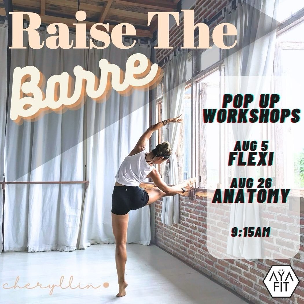 Raise the Barre: Pop Up Workshops

Whether you are new to Barre or looking to level up your practice, these workshops will deepen your understanding of muscle mechanics, refine your technique, enhance flexibility and empower you to achieve your fitne