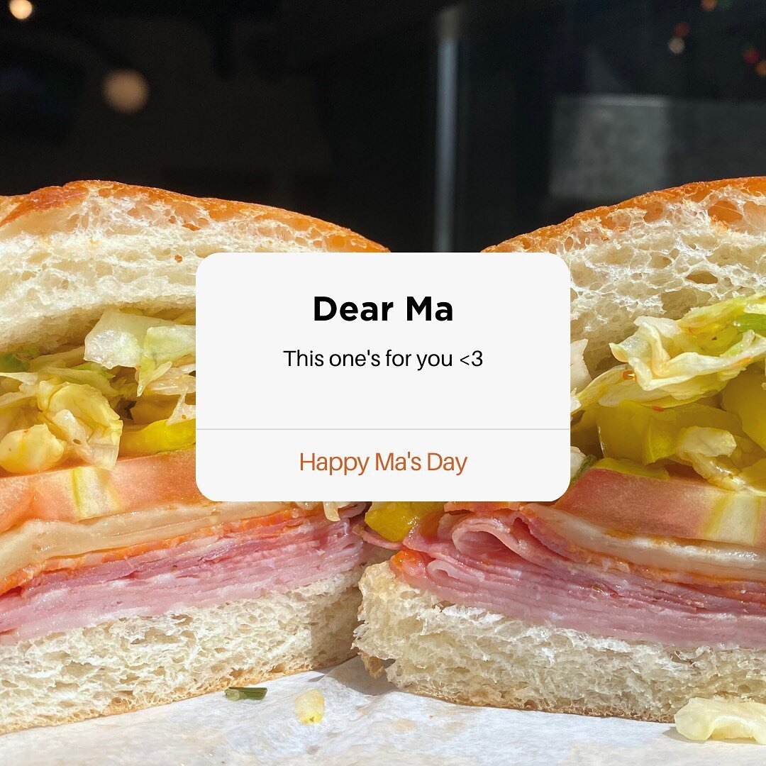 Happy Ma's Day! Celebrate accordingly by ordering our tasty Ma Fratelli 🥪