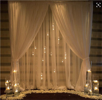 Pipe & Drape Double Layer Sheer with Lights | $50