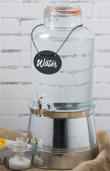 2.5 Gal Glass Dispenser on Galvanized Riser | $10