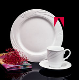 White Swirl Dinner Plates 10.25" | $0.45