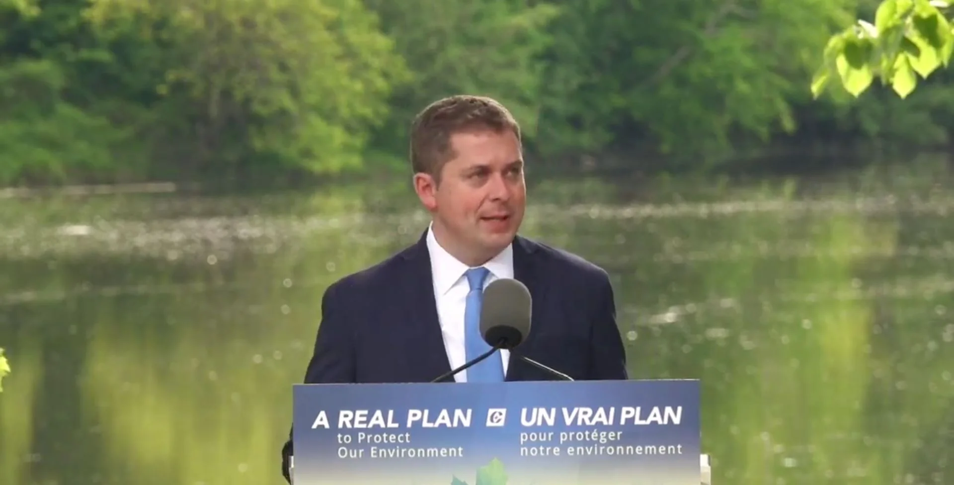 Andrew Sheer, Conservative Leader, revealing Conservative’s plan for the Environment.