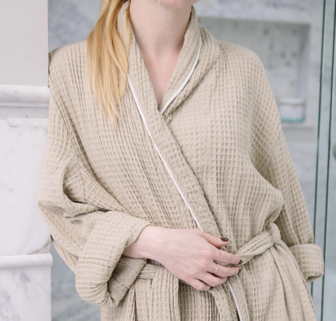 VIKOLINO Linen Robe (Linen clothing for men & women)