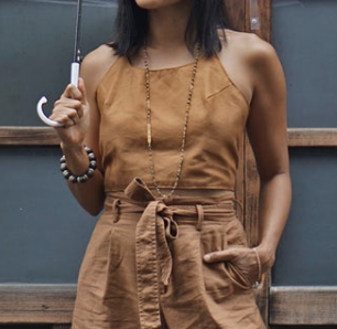 Earthernwear Linen Crop Bra