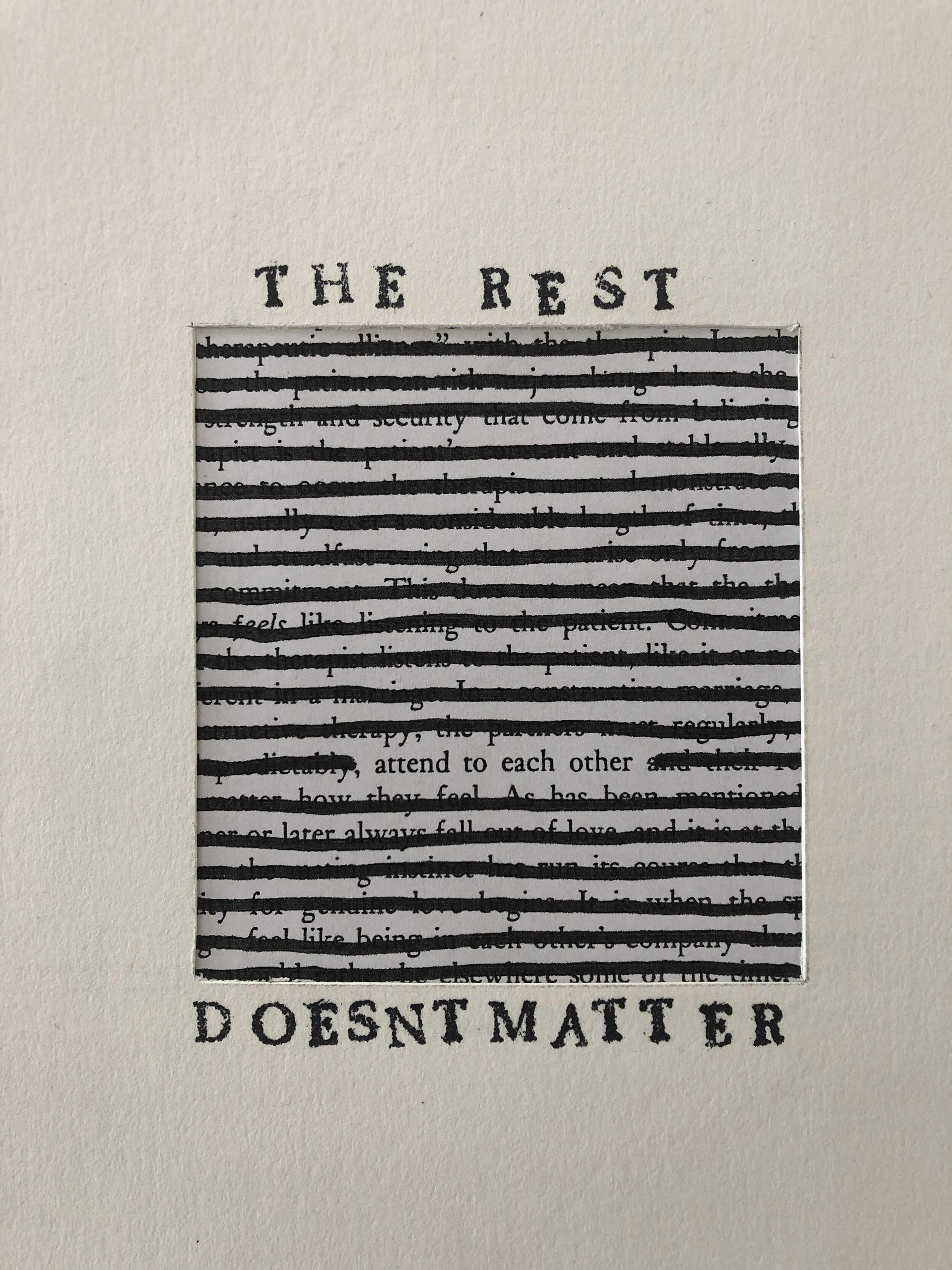 Stuart Kestenbaum, The Rest Doesn't Matter