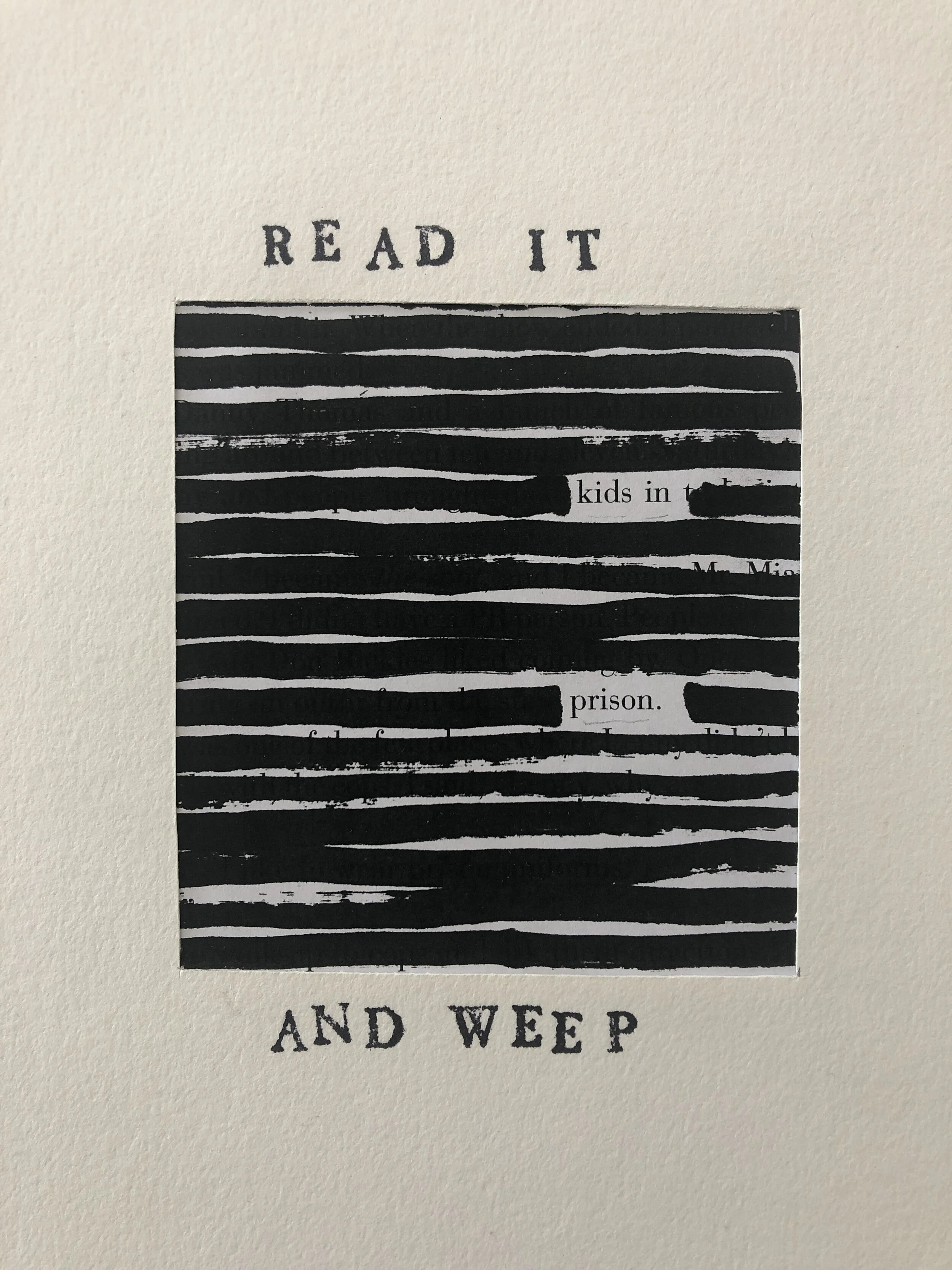 Stuart Kestenbaum, Read It and Weep 