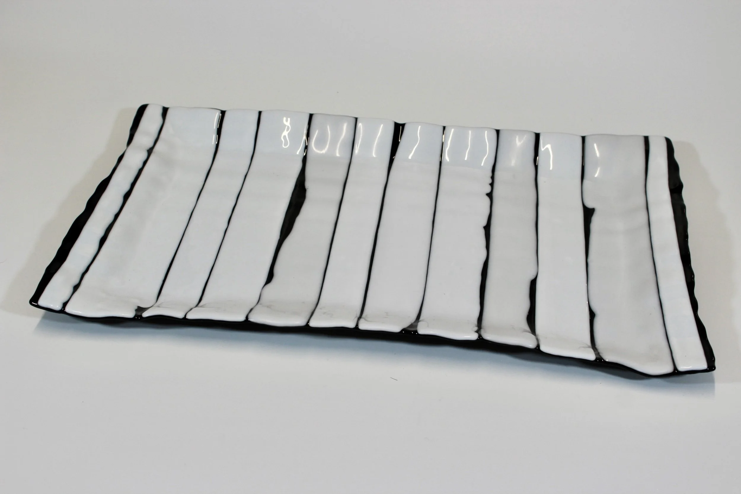 Sam Lawrence, Platter, White Stripe on Black