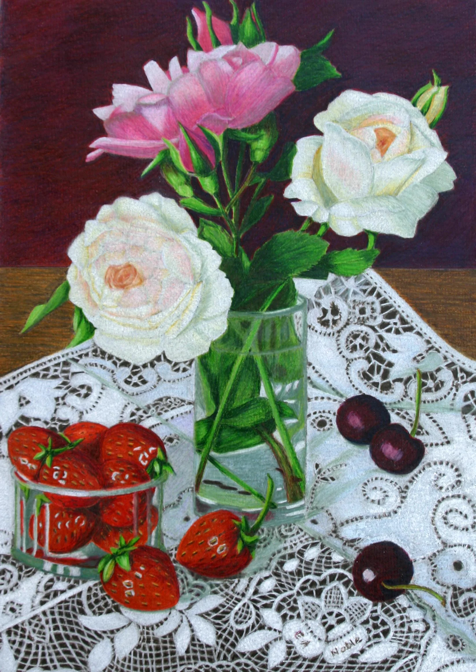 Still Life with Roses and Fruit