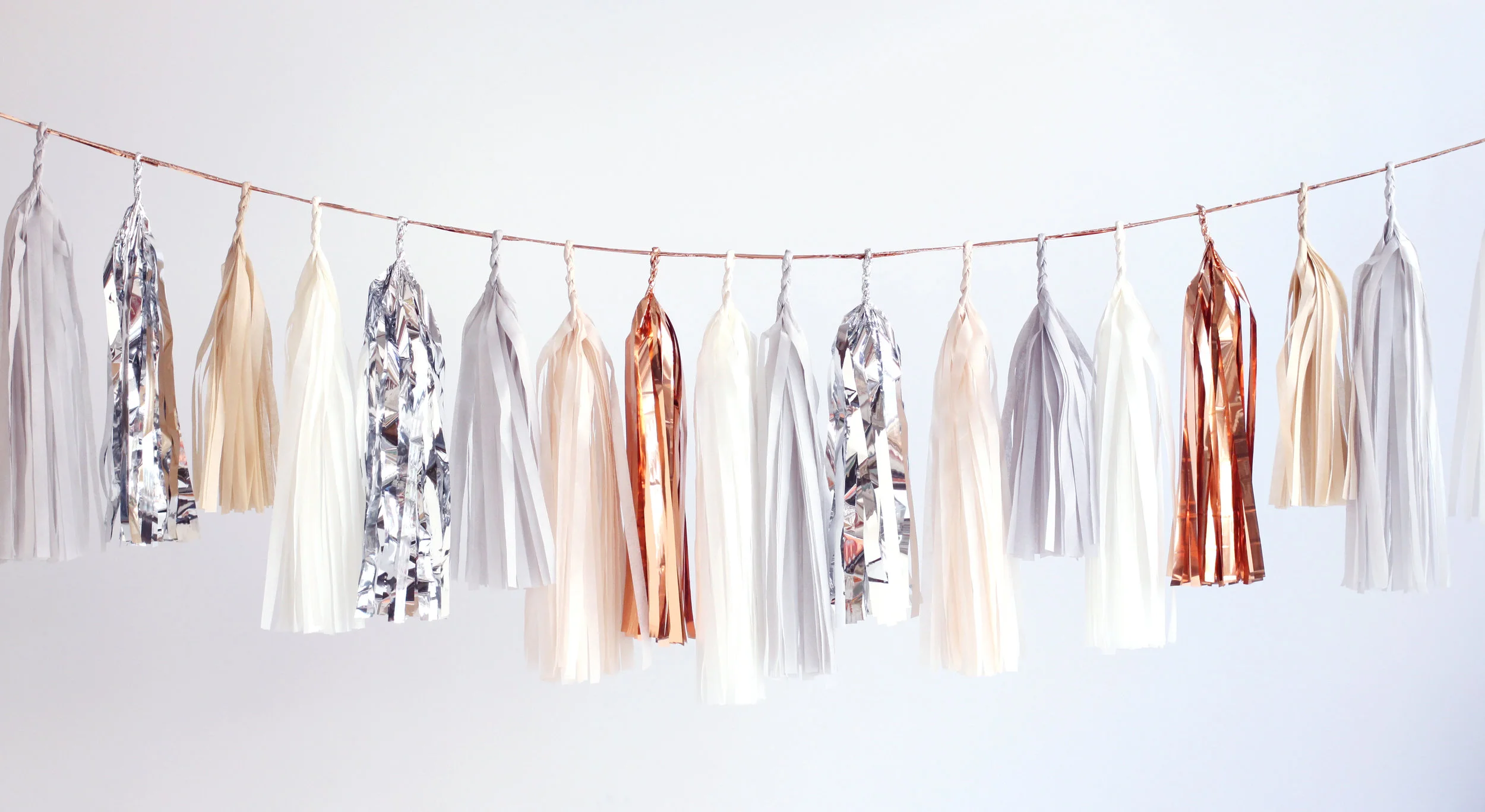Tassel Garland-Neutral w/ Silver + Copper