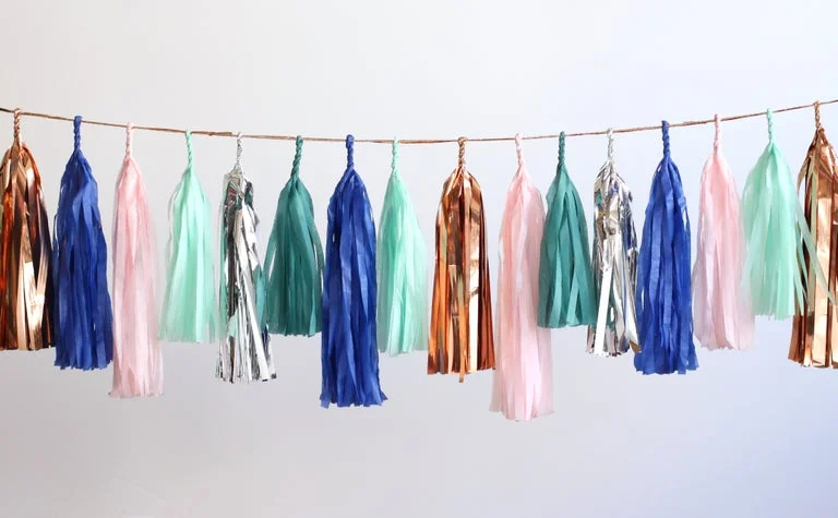 Tassel Garland-Blues/Pink