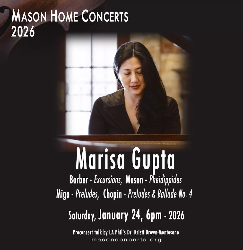 Marisa Gupta performs "Preludis de l'Illa Deserta" at Mason Concerts Cycle (Los Angeles, USA)