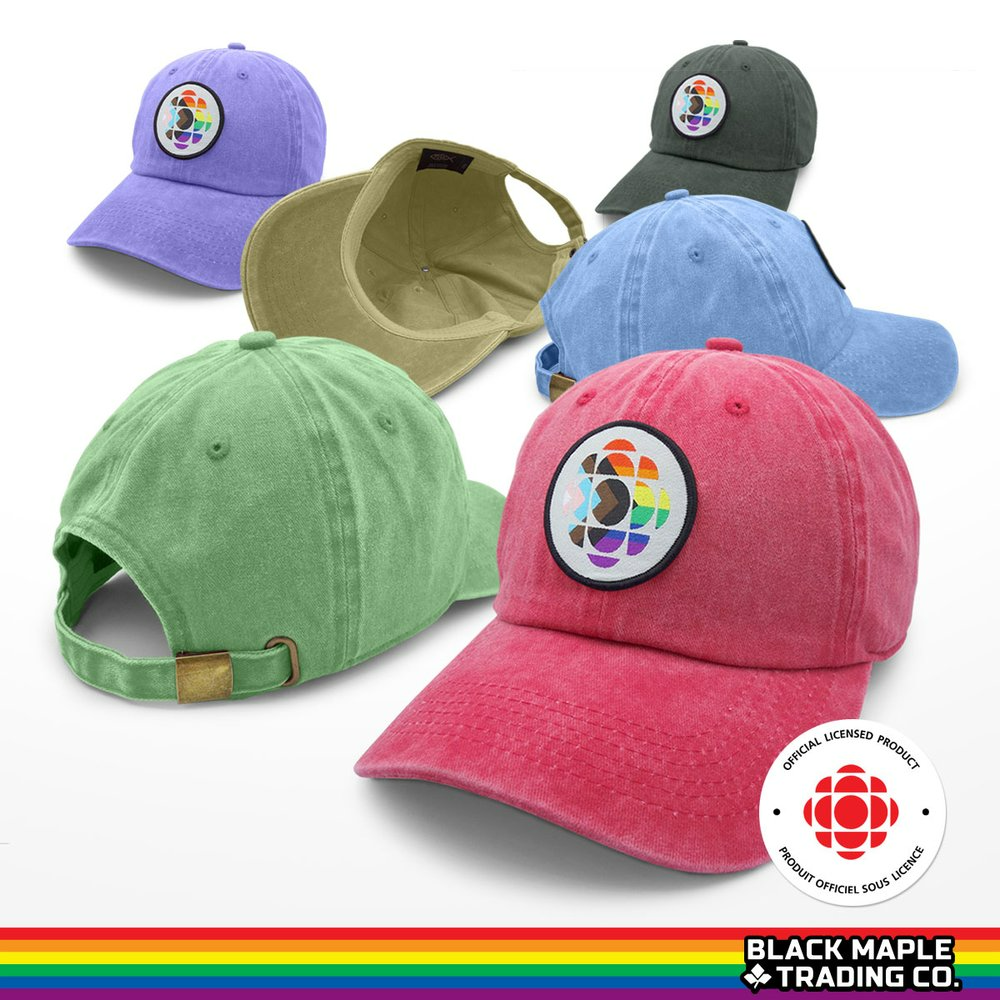    $29.99  Black Maple   CBC Progress Pride Gem Cap  *a portion from the proceeds of this sale is donated to   Egale   
