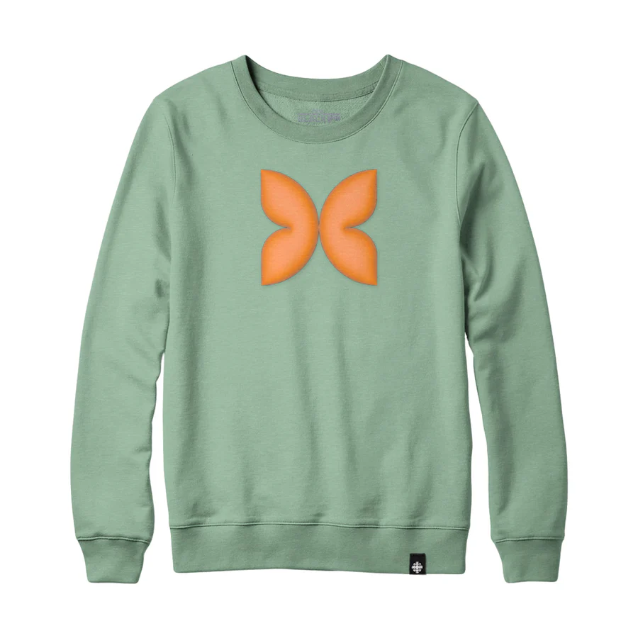    $69.00  Black Maple Trading Co.   Papillon de Radio-Canada Sweat-Shirt avec un imprimé bouffant / Radio-Canada Butterfly Crewneck Sweatshirt with a Puff print 