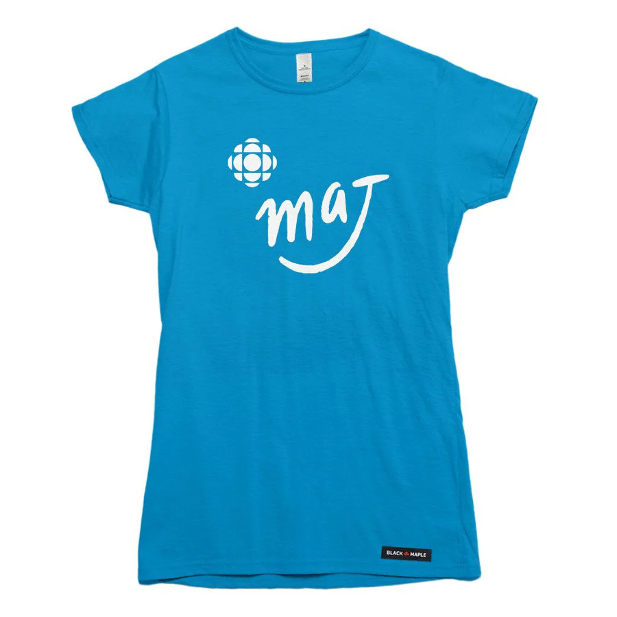   $35.00  Black Maple Trading Co.   T-shirt adulte avec logo MAJ (couleurs assorties) / Adult MAJ logo T-shirt (assorted colours)  Conçu et décoré au Canada / Designed and decorated in Canada 