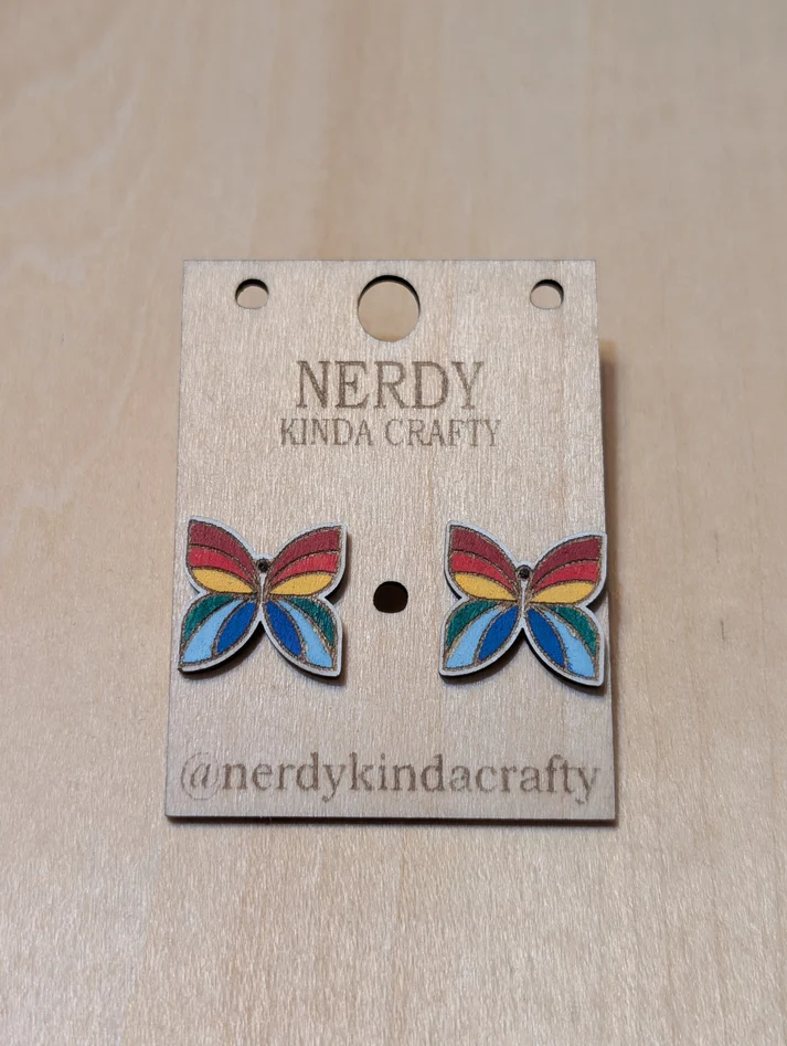    $17.00  Nerdy Kinda Crafty   CBC 1966 Logo Stud Earrings / Boucles d'oreilles à clous avec le logo de Radio-Canada de 1966  Made in Canada 🍁 Fabriqué au Canada 