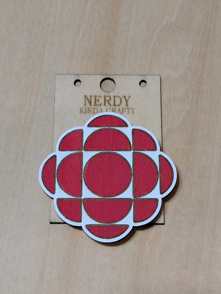    $12.00  Nerdy Kinda Crafty   CBC Logo Pin or Magnet / Épinglette ou aimant à logo Radio-Canada  Made in Canada 🍁 Fabriqué au Canada 