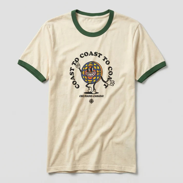    $38.00  Canadian Faire   Organic Cotton Ringer T-Shirt / T-shirt à col rond en coton biologique  Made in Canada 🍁 Fabriqué au Canada 