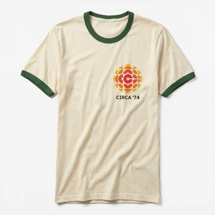    $38.00  Canadian Faire   Organic Cotton Ringer T-Shirt / T-shirt à col rond en coton biologique  Made in Canada 🍁 Fabriqué au Canada 