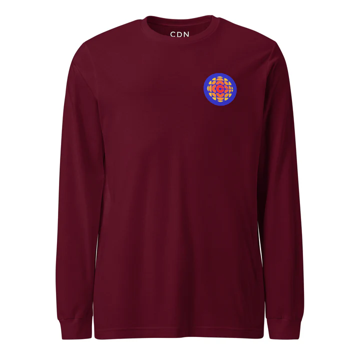    $75.00  CDN   Unisex Cotton Long Sleeve T-Shirt (Assorted colours) / T-shirt unisexe en coton à manches longues (couleurs assorties)  Imported, Designed in Canada / Importé, conçu au Canada 