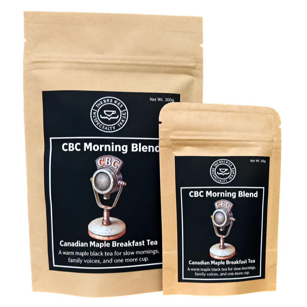    From $8.95  Novel Tea    CBC Morning Blend – Canadian Maple Breakfast Tea.   Start the morning with a taste of Canada. This breakfast blend combines black and green teas with maple syrup and floral petals for a cup with inviting maple flavour—a co