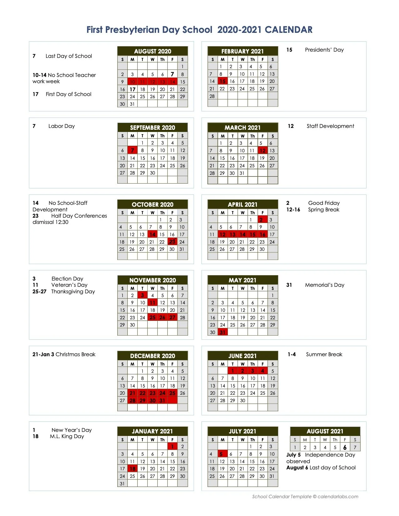 Scad Calendar 2022 2023 Academic Year Round Calendar — First Presbyterian Day School