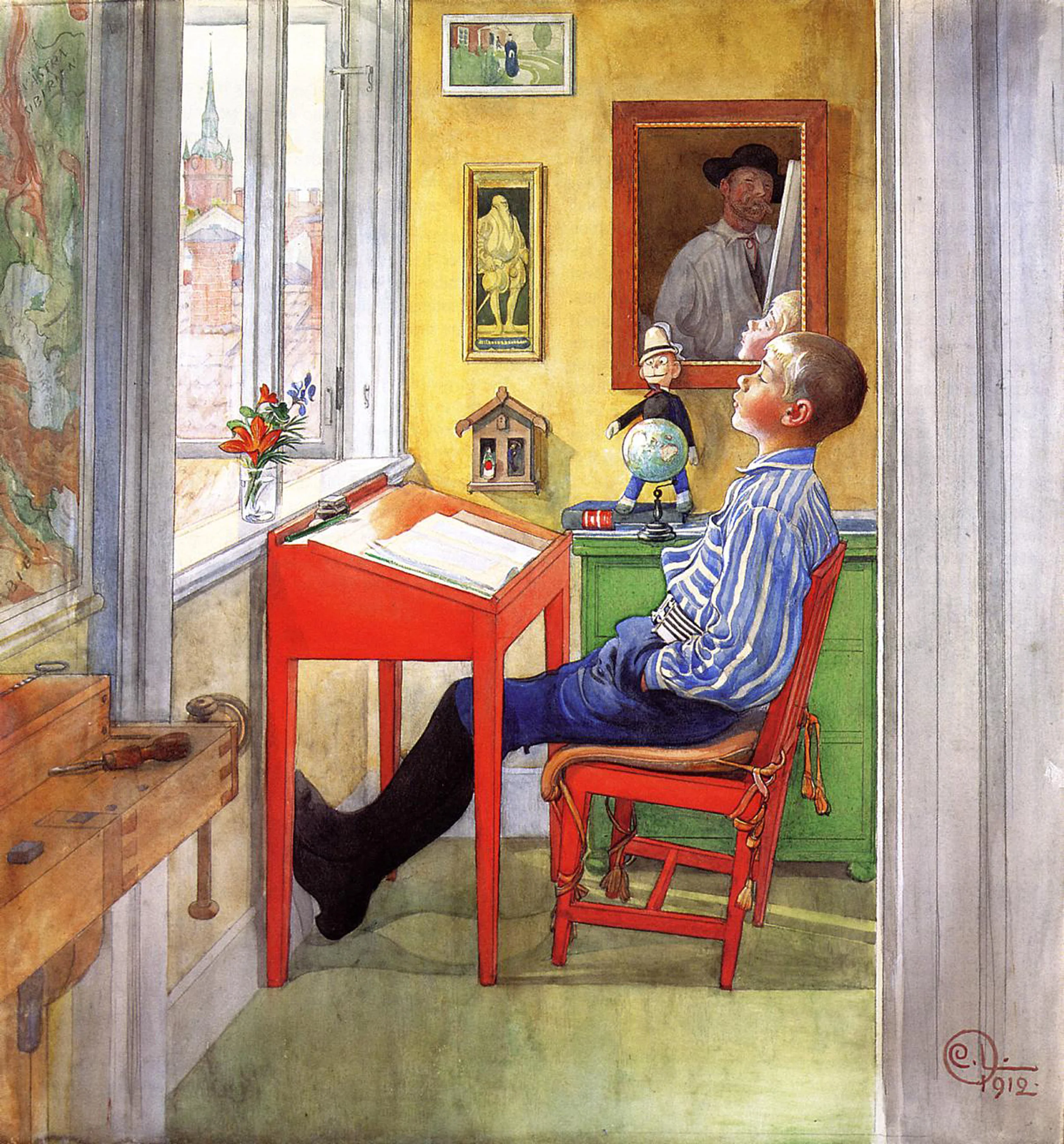 Carl Larsson | Esbjorn Doing His Homework 1912.jpeg