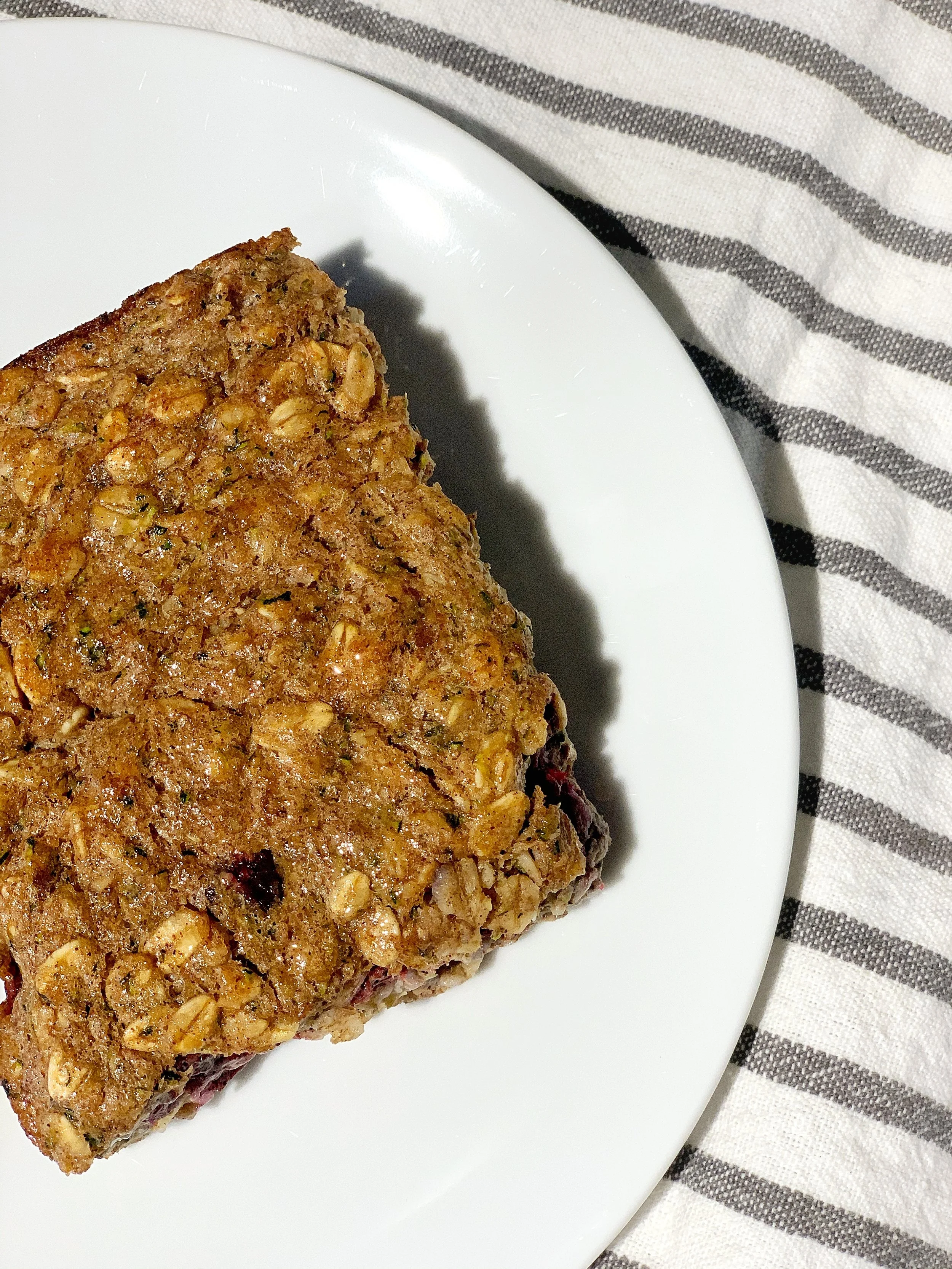 Blueberry Zucchini Oat Bake